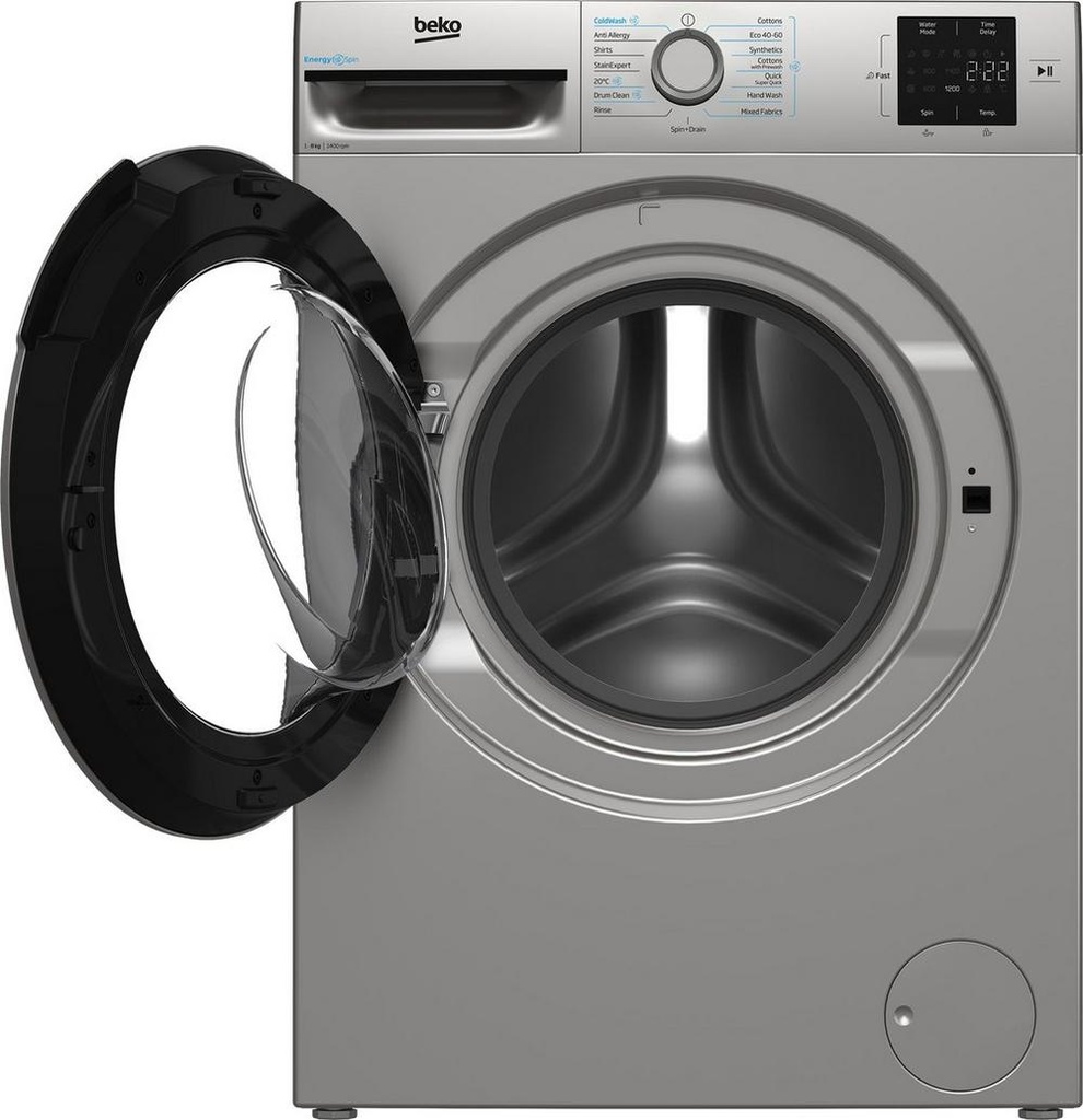 Beko BMN3WT3841S 8kg 1400 Spin Washing Machine - Silver