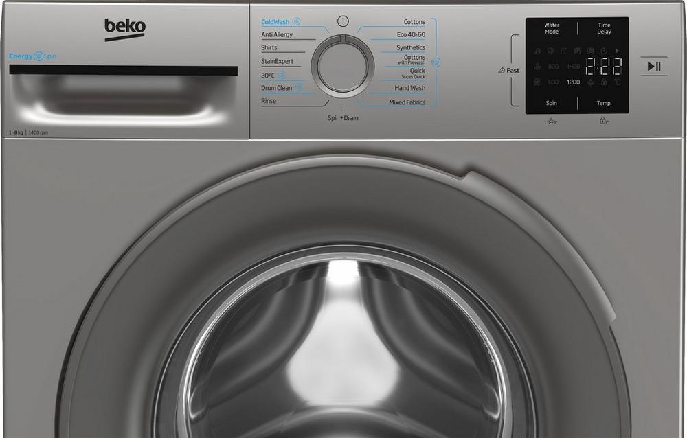 Beko BMN3WT3841S 8kg 1400 Spin Washing Machine - Silver