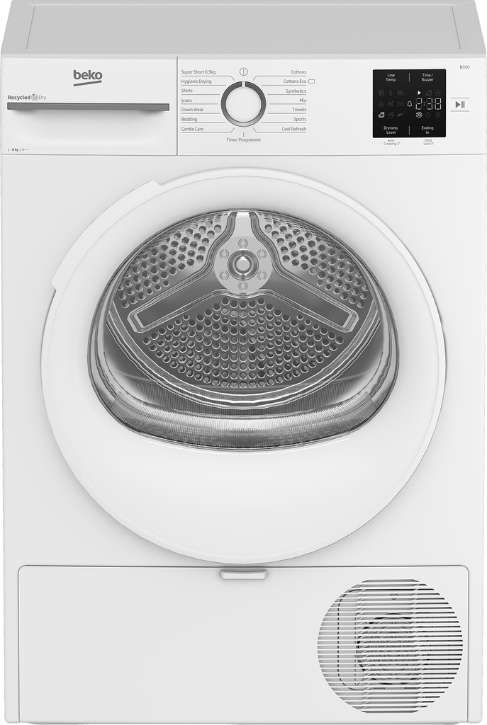 [BMN3T3823W] Beko BMN3T3823W 8kg Heat Pump Tumble Dryer - White