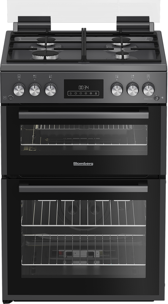 [GGRN655N] Blomberg GGRN655N 60cm Double Oven Gas Cooker with Gas Hob - Anthracite