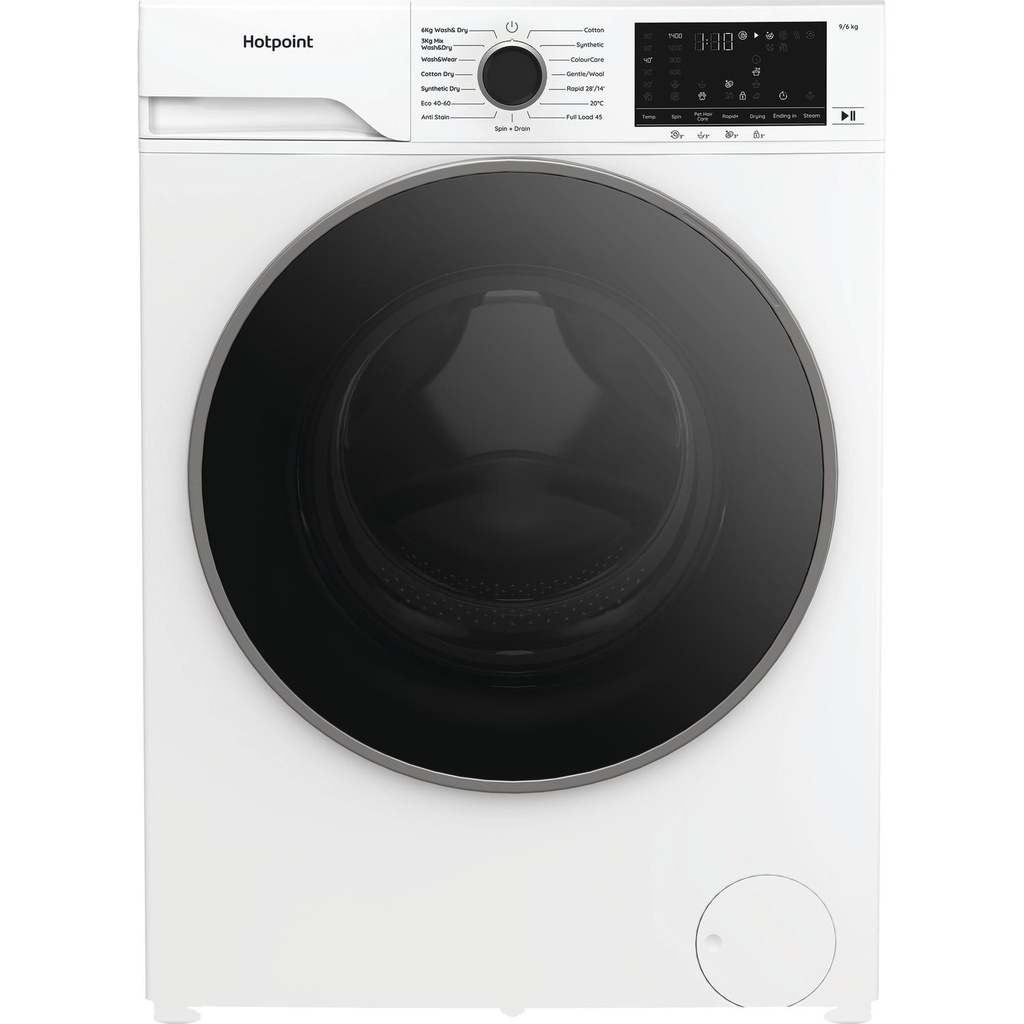 [HBD9681ANTSTAIN] Hotpoint HBD9681ANTSTAIN 9kg/6kg 1400 Spin Washer Dryer - White