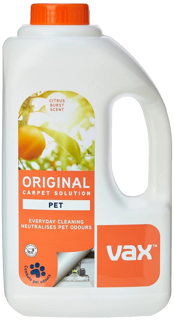 VAX 1-9-142054 Original Pet Carpet Cleaning Solution 1.5L, Citrus burst scent - White