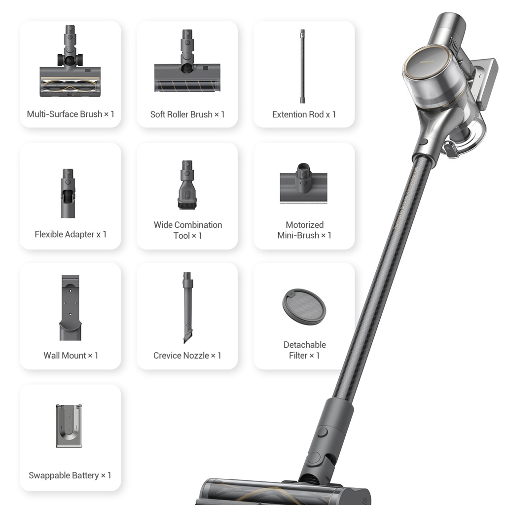 Dreame DRMVTV97A R20 Cordless Stick Vacuum - 90 Minutes Run Time - Grey