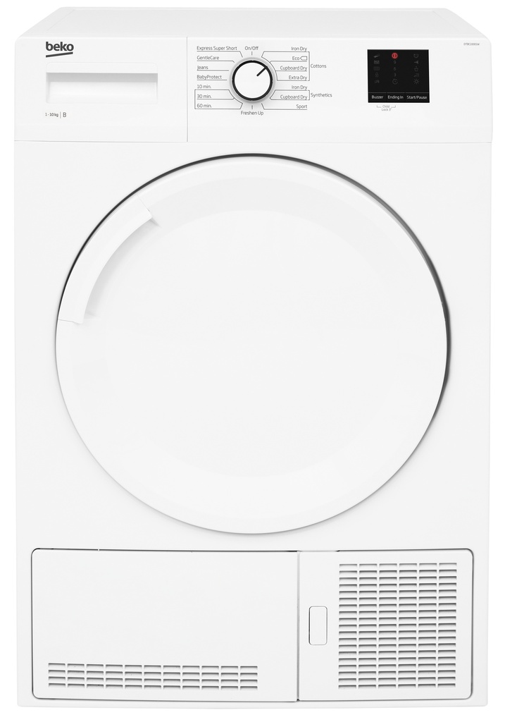 [DTBC10001W] Beko DTBC10001W 10kg Condenser Tumble Dryer with Sensor Programmes - White