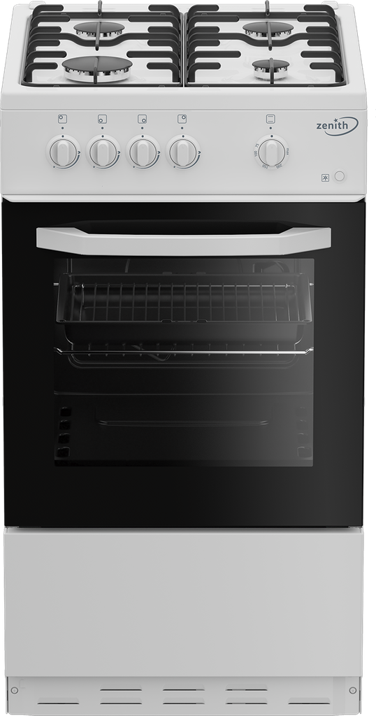 [ZE501W] Zenith ZE501W 50cm Gas Single Oven with Gas Hob - White